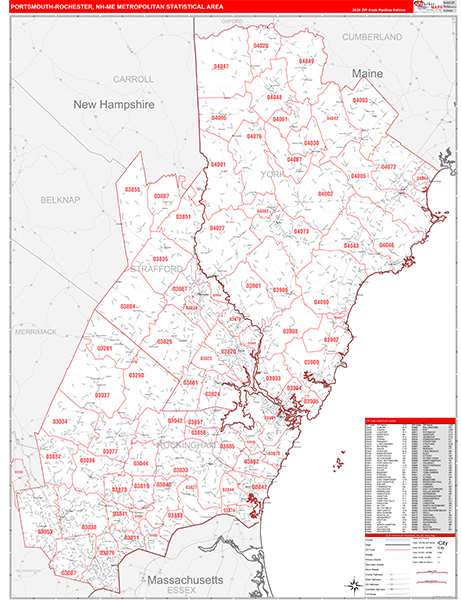 Portsmouth-Rochester Metro Area Wall Map
